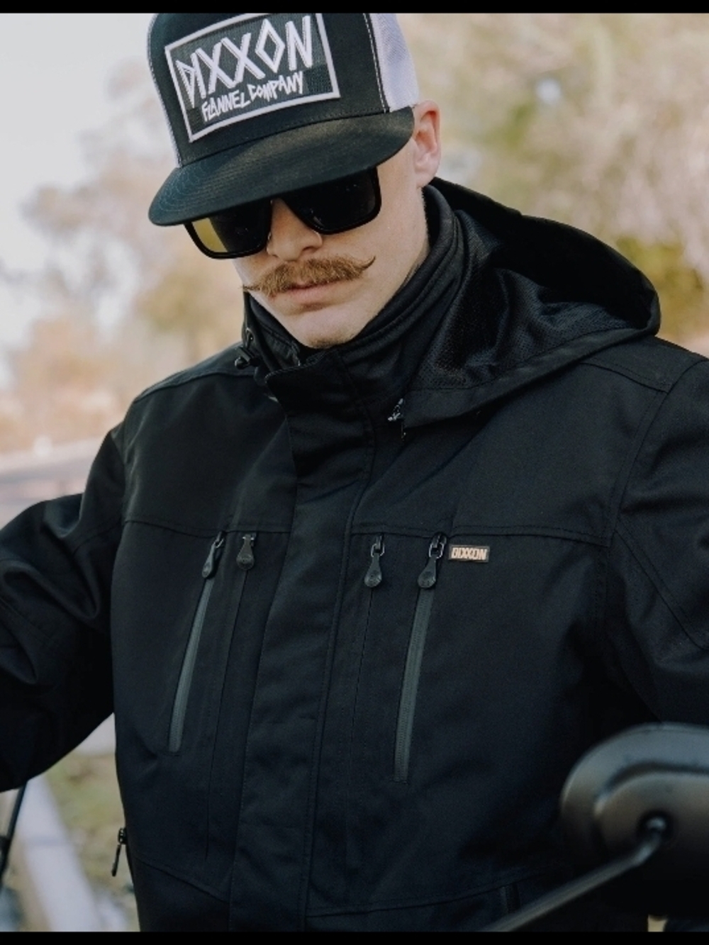Dixxon Men's Laramie Black Waterproof Hooded BikerJacket
